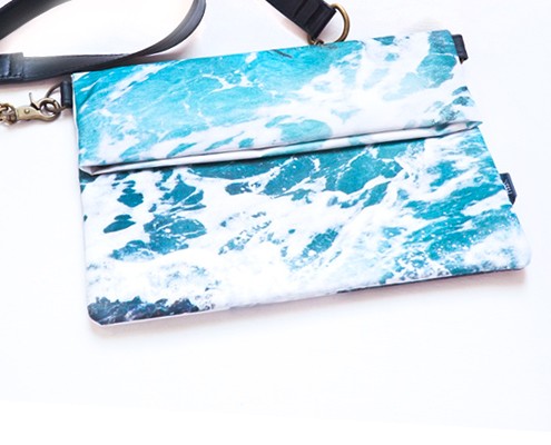 Wild By Water Folded Clutch –Seaweed Foam